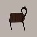 Modern Minimalist Leisure Chair With Solid Walnut Wood Curved Backrest And Slim Legs
