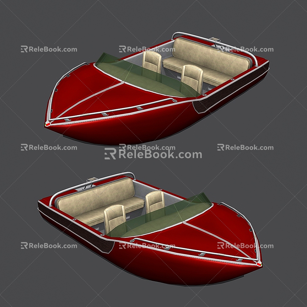 Modern Speedboat Cartoon Speedboat 3d model