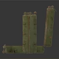 Vintage Green Suitcases Open And Closed With Leather Handle Metal Clasps