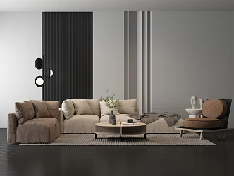 Modern Sofa Coffee Table Combination Fabric Sofa Combination 3d model
