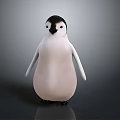 Adorable 3D Penguin Character with Round Body White Belly and Black Head