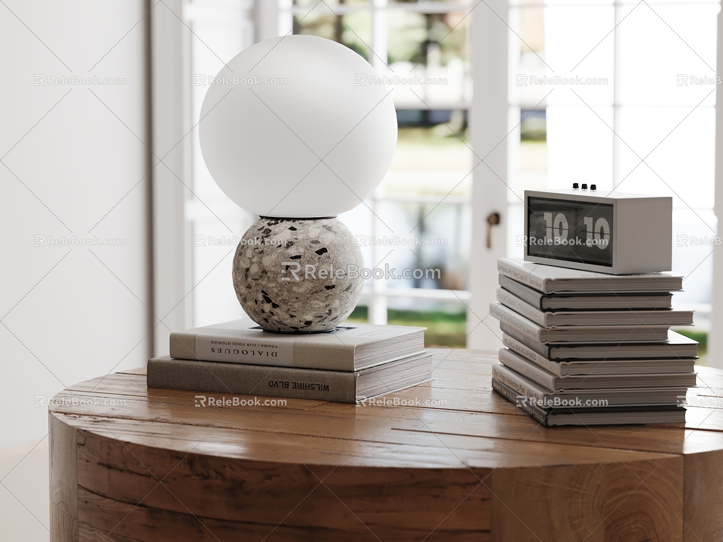 Modern Ornaments Combination Table Lamp Calendar Magazine Books 3d model