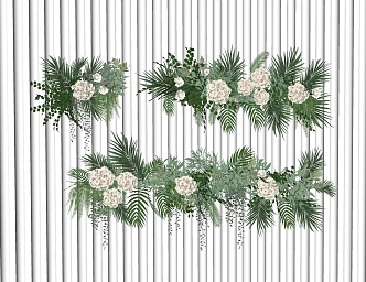 Modern plant wall green plant wall plant floral wall flowers and flowers 3d model