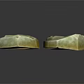 Multiple Green Stone Blocks With Irregular Shapes And Natural Texture On Black Background 3d model