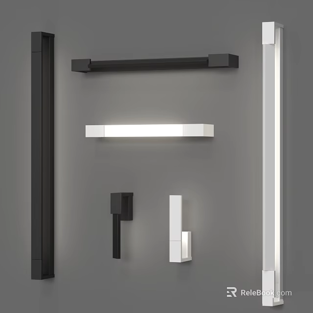 Modern Wall Sconces With Black And White Finishes For Interior Lighting 3d model 