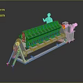 Automotive Parts Manufacturing Equipment With Green Molding Components And Metal Frame