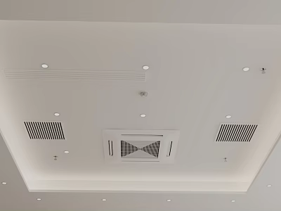 Modern Ceiling Design With Recessed Lighting Air Vents And Central Vent 3d model