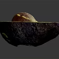 Halved Avocado Showcasing Creamy Green Flesh And Large Brown Seed On Dark Background