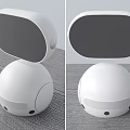 Modern Smart Robot With White Round Base And Rotatable Screen Design 3d model