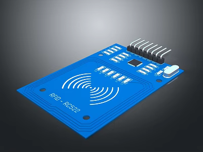 Blue RFID RC522 Circuit Board Module for Computer Electronic Components 3d model