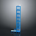 Sturdy Blue Vertical Storage Rack With Multiple Levels And Platform Base 3d model