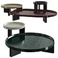 Modern Round Coffee Tables With Smooth Glossy Surface And Black Legs In Various Colors