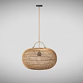 Rattan Pendant Light Hand Woven Round Shape Natural Design for Modern Interior Decor