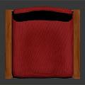 Comfortable Leisure Chair with Red Cushion Backrest and Wooden Armrests Legs
