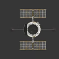 Technical Orbital Spacecraft Module With Solar Panels Antennas And Cylindrical Body
