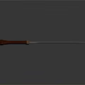 Curved Knife 3D Model With Silver Blade And Brown Handle