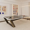 Sleek Modern Table Tennis Table In Home Interior With Stylish Design And Wall Sports Decor