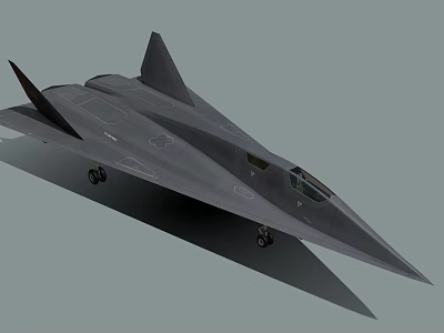 Advanced Gray Stealth Fighter Jet Military Weapon With Aerodynamic Design And Cockpit 3d model