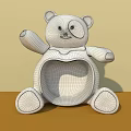 Cute Cartoon Bear Shaped Interactive Area With White Yellow Design And Kid Friendly Seat