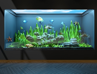 Ecological fish tank landscape fish tank 3d model