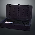 Open Dark Weapon Storage Case With Organized Compartments And Secure Locks 3d model