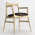 Modern Dining Table and Chair Combination Solid Wood Dining Table and Chair 3d model