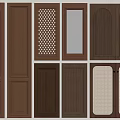 Kitchen Cabinet Doors With Multiple Panel Styles Wood Grain And Glass Insert Designs 3d model