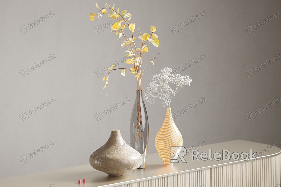 Modern vase art floral decoration model