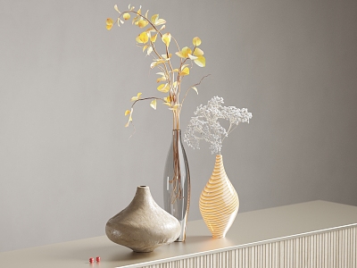 Modern vase art floral decoration model