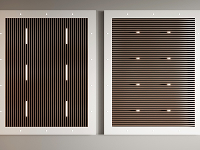 Modern ceiling wood grille aluminum square ceiling 3d model