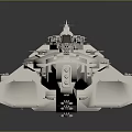 Detailed White Aerospace Model Of Cosmic Spacecraft With Structural Parts