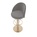 Elegant Modern Bar Stool With Dark Velvet Seat And Gold Metal Frame