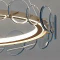 Contemporary Circular Chandelier With Metal Frame Glass Balls And Soft Interior Light