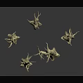 Artistic Golden Branch Shaped Wood Stone Decorations For Interior Design