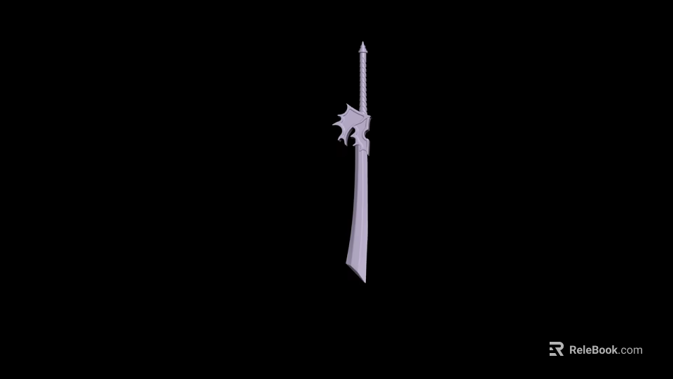 Long Sword With Star Shaped Hilt And Sharp Metallic Blade Design 3d model