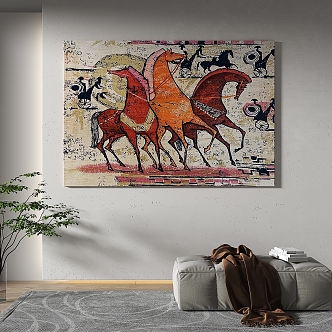 Modern minimalist abstract decorative painting 3d model