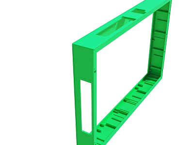 Green Mechanical Frame Structure With Holes And Support Rails Design 3d model