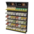 Display Cabinet Shelf Single-sided Shelf Bulk Snacks Bulk Snacks Back Cabinet Bulk Snacks Cabinet Wall Shelf Snacks Commodity Snacks Display Rack Supermarket Shelf 3d model