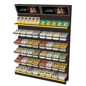 Display Cabinet Shelf Single-sided Shelf Bulk Snacks Bulk Snacks Back Cabinet Bulk Snacks Cabinet Wall Shelf Snacks Commodity Snacks Display Rack Supermarket Shelf 3d model