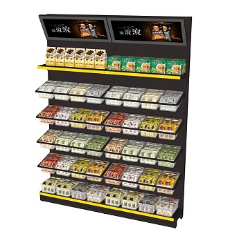 Display Cabinet Shelf Single-sided Shelf Bulk Snacks Bulk Snacks Back Cabinet Bulk Snacks Cabinet Wall Shelf Snacks Commodity Snacks Display Rack Supermarket Shelf 3d model