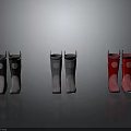 Stylish Black Gray And Red Rain Boots Trendy Footwear On