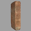 Red Vintage Brick With Weathered Texture And Rough Surface Detail 3d model