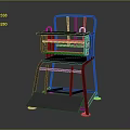 Sturdy Black Metal Baby High Chair With Tray And Footrest Design