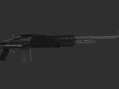 High Quality Black Tactical Rifle With Long Barrel Magazine And Scope 3d model