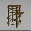 Handmade Wooden Multi layered Furniture With Ladder And Shelf Structure