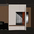 Modern Minimalist Entryway Interior Design With Wooden Walls Decorative Art And Ambient Lighting
