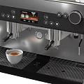 Modern Kitchen Appliances Featuring Espresso Machine Coffee Cups And Beans Bag 3d model
