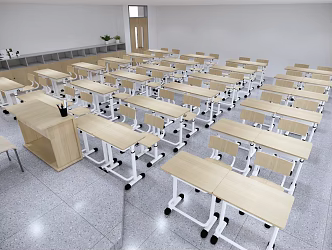 modern classroom 3d model