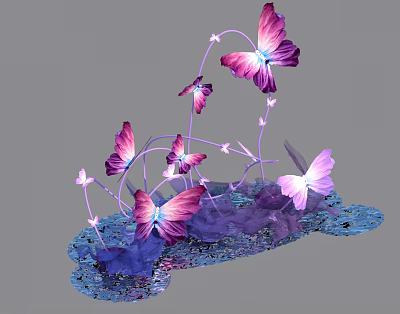Modern Butterfly Art Device Modern Wedding Device Modern Event Device Butterfly Device 3d model