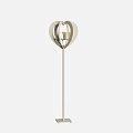 Modern Heart Shaped Floor Lamp With Metallic Finish And Elegant Home Decor Design
